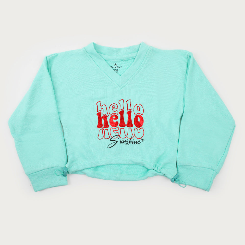 Eminent Girls Full Sleeves Sweat Shirt - Sea Green, Girls Hoodies & Sweat Shirts, Eminent, Chase Value