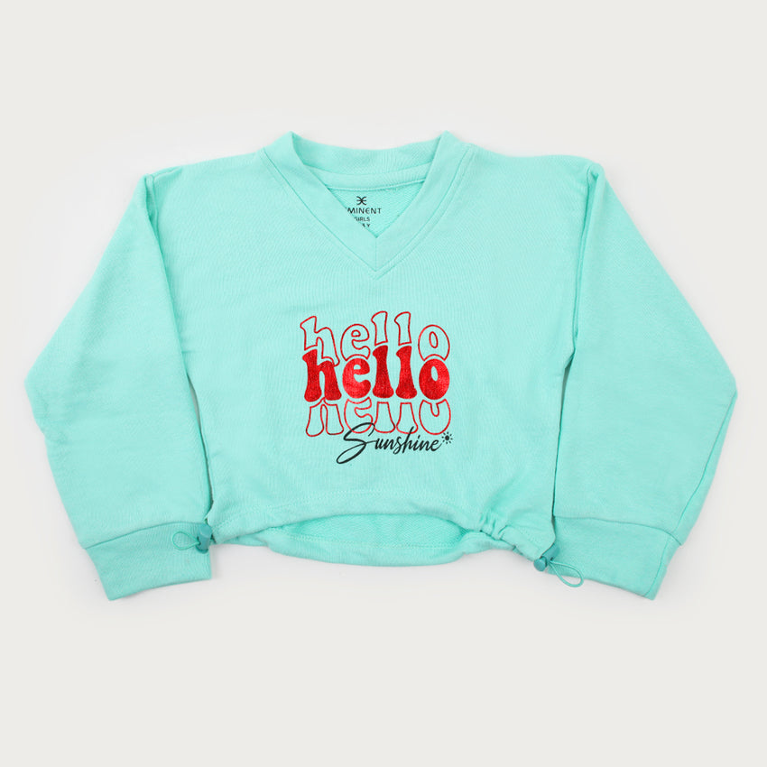 Eminent Girls Full Sleeves Sweat Shirt - Sea Green