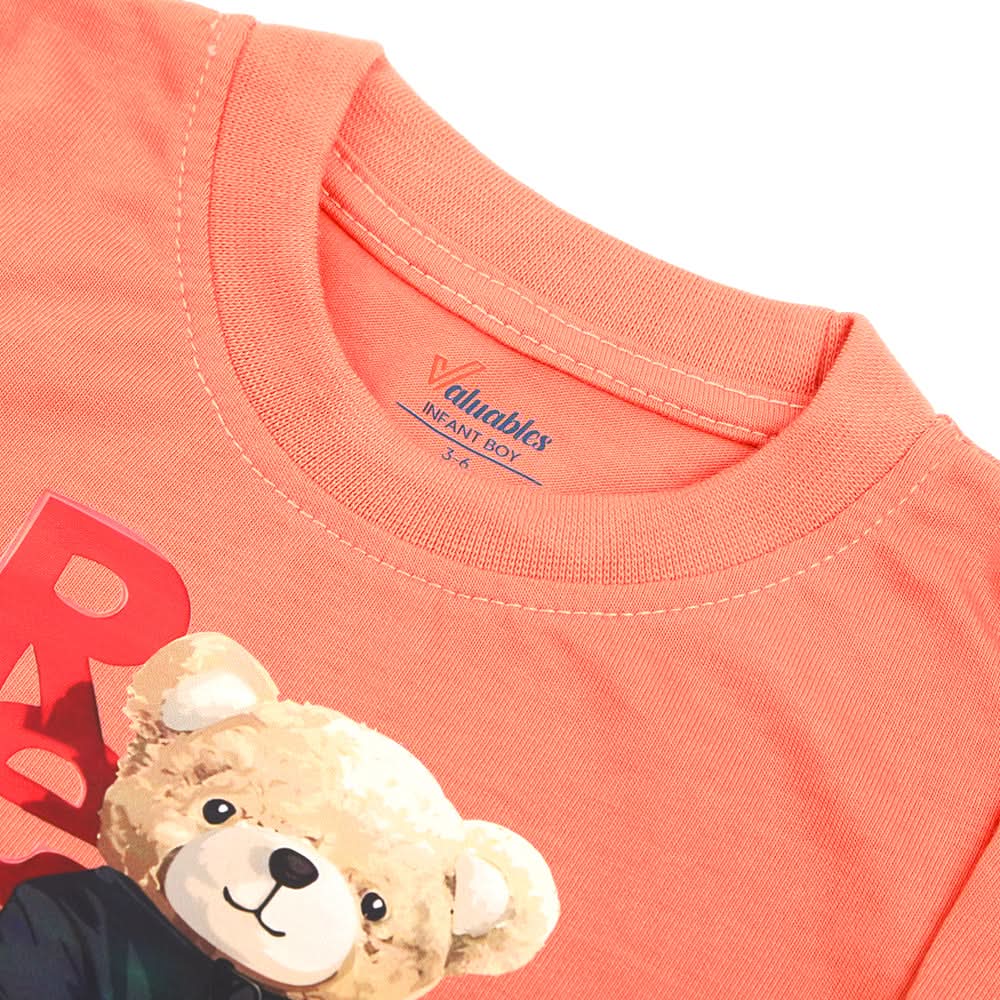 Newborn Boys Full Sleeves T-Shirt - Peach, Newborn Boys Shirts & T-Shirts, Chase Value, Chase Value