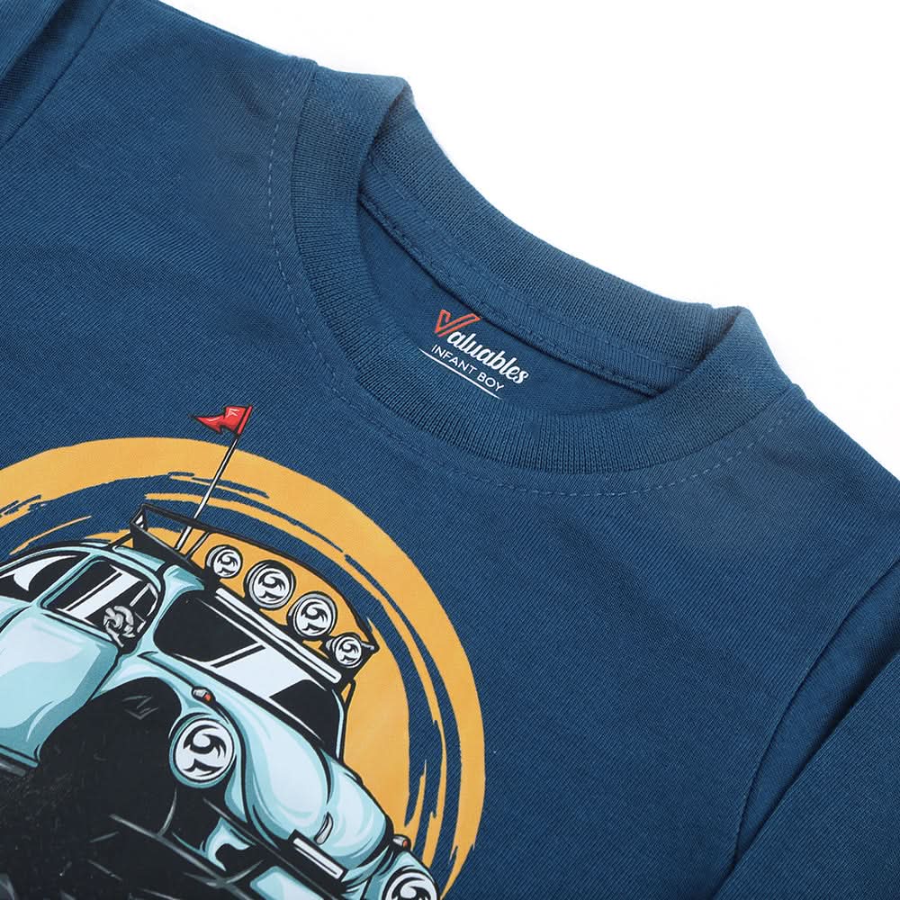 Newborn Boys Full Sleeves T-Shirt - Steel Green, Newborn Boys Shirts & T-Shirts, Chase Value, Chase Value