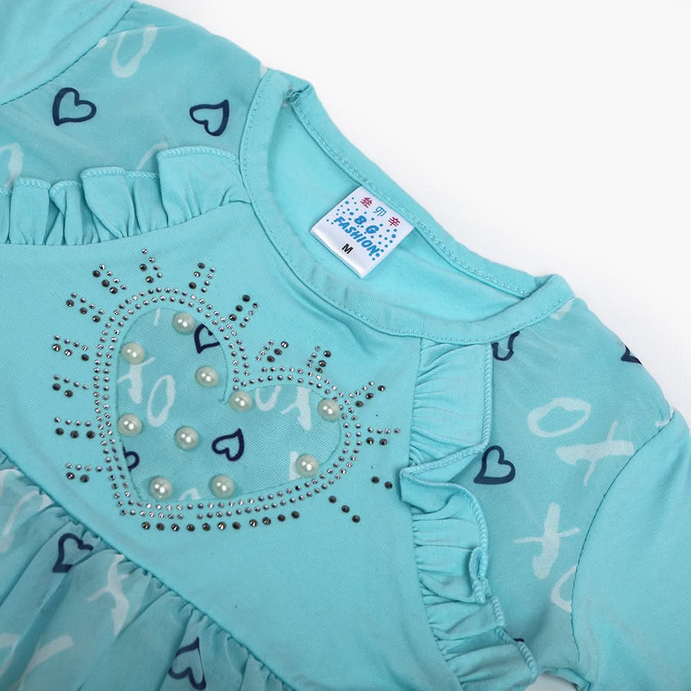 Girls Half Sleeves Suit - Light Blue, Girls Suits, Chase Value, Chase Value