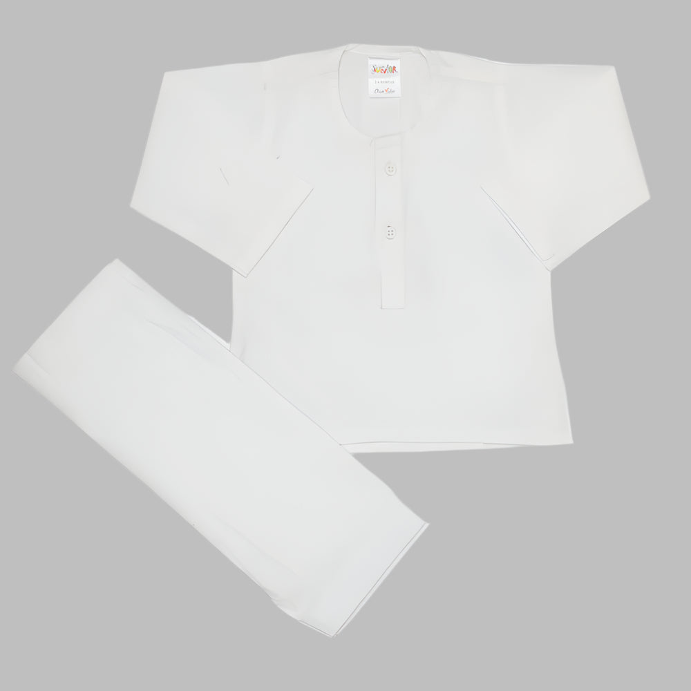 Newborn Girls Magzi Gala Kurta Shalwar - White, Newborn Girls Shalwar Suits, Chase Value, Chase Value