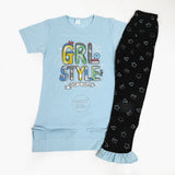 Girls Half Sleeves Suit - Light Blue, Girls Suits, Chase Value, Chase Value