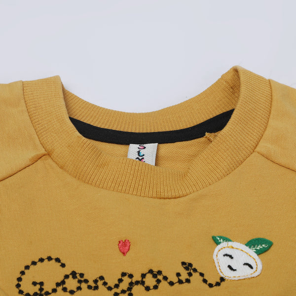 Girls Full Sleeves Suit - Mustard
