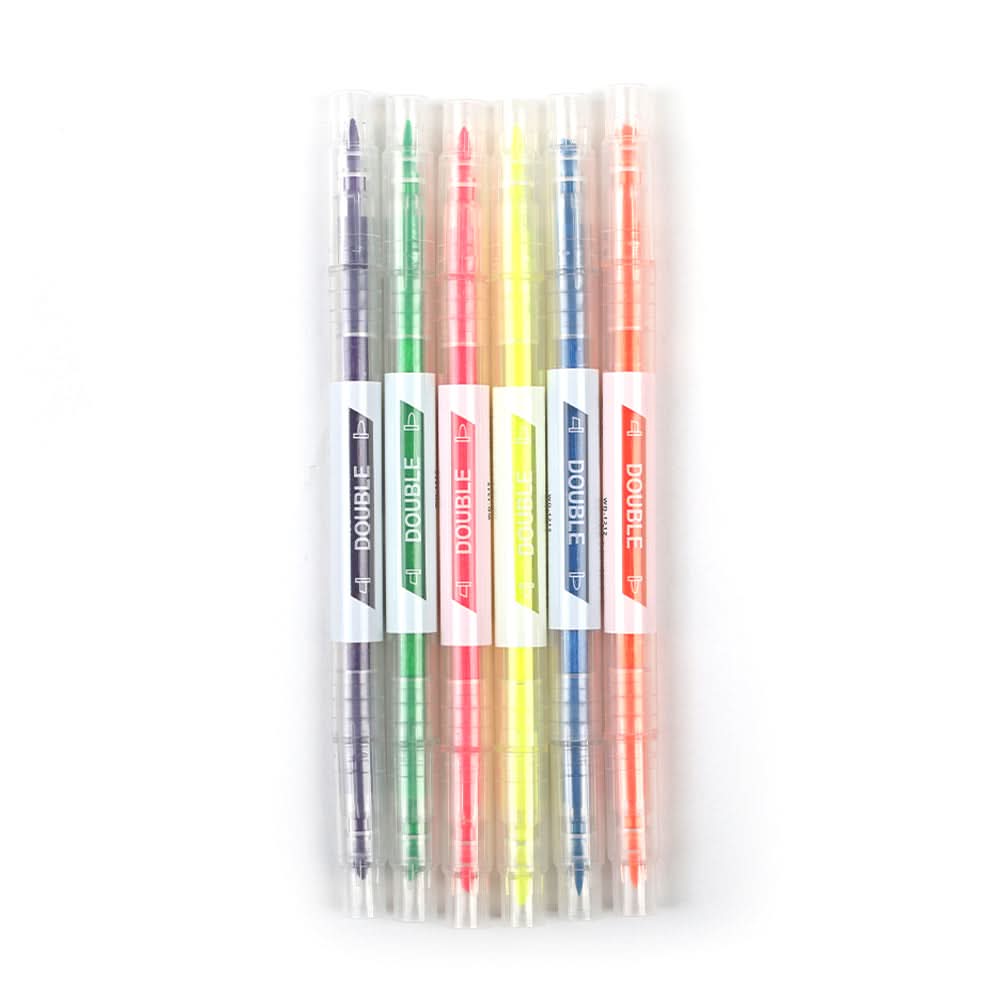 Highlighter Double Side Colour Set Pack Of 6 - Multi Color, Pencil Boxes & Stationery Sets, Chase Value, Chase Value