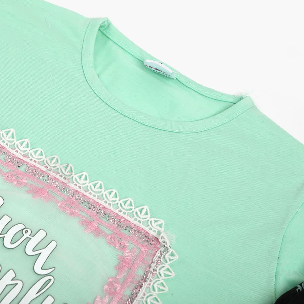 Girls Half Sleeves Suit - Green, Girls Suits, Chase Value, Chase Value
