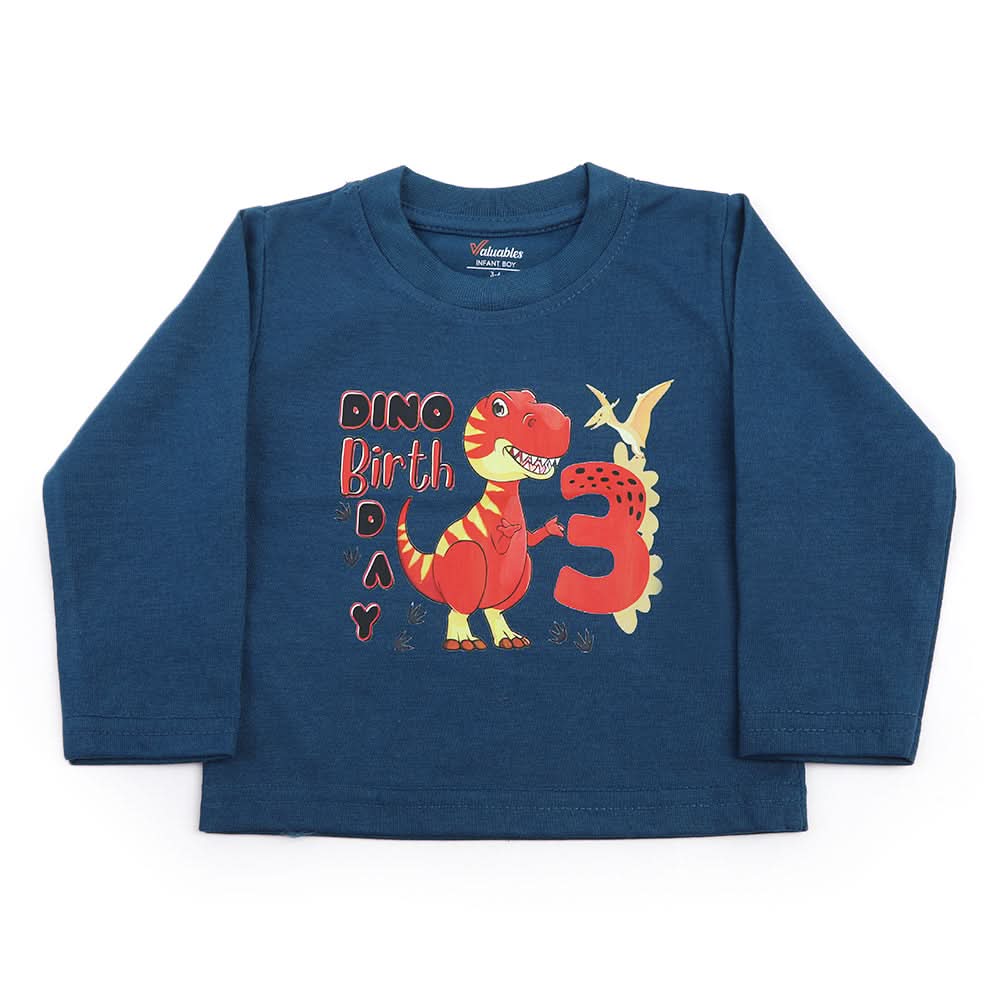 Newborn Boys Full Sleeves T-Shirt - Steel Green, Newborn Boys Shirts & T-Shirts, Chase Value, Chase Value