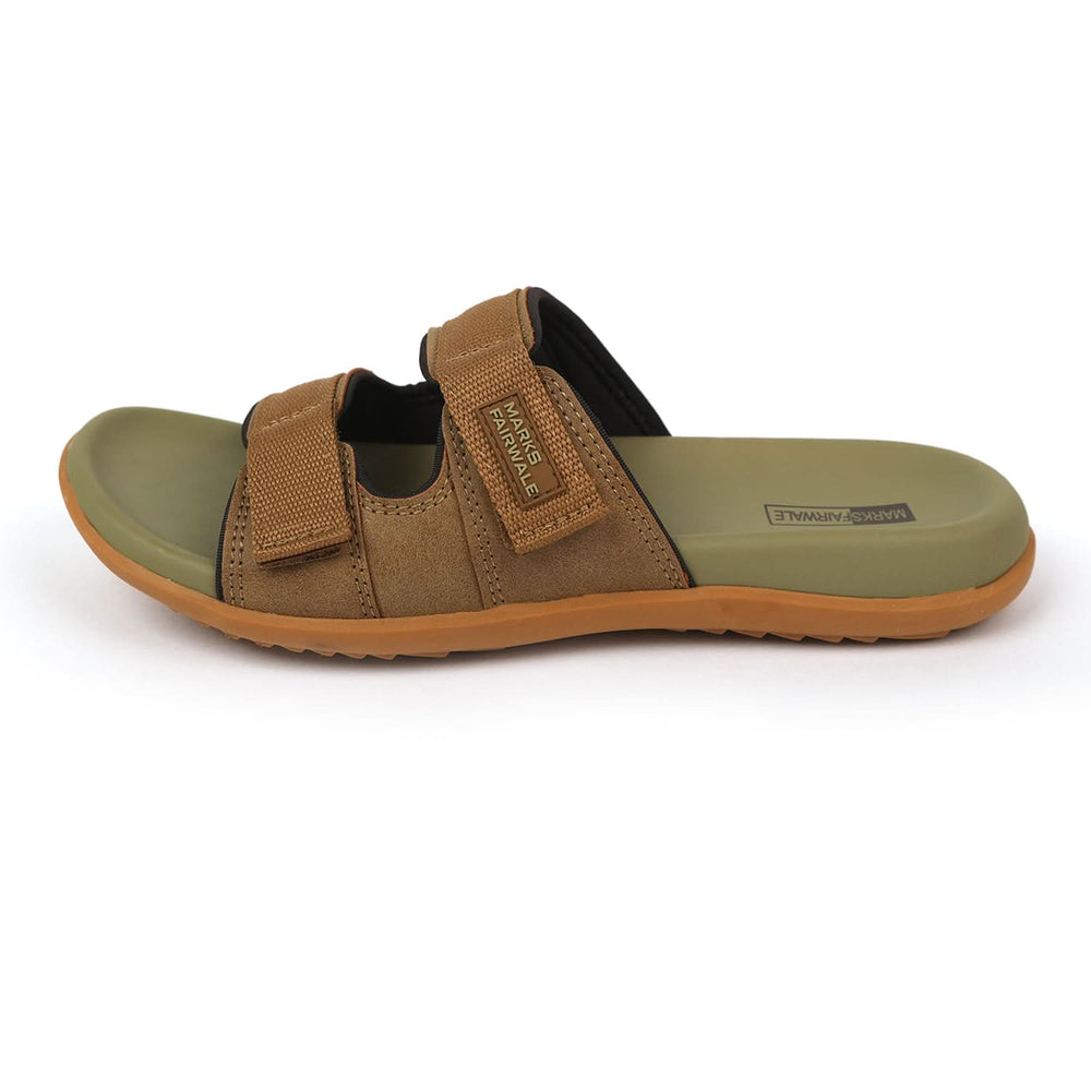 Mark Fairwale Open-Toe Slipper 21106 - Khaki, Men's Slippers, Chase Value, Chase Value