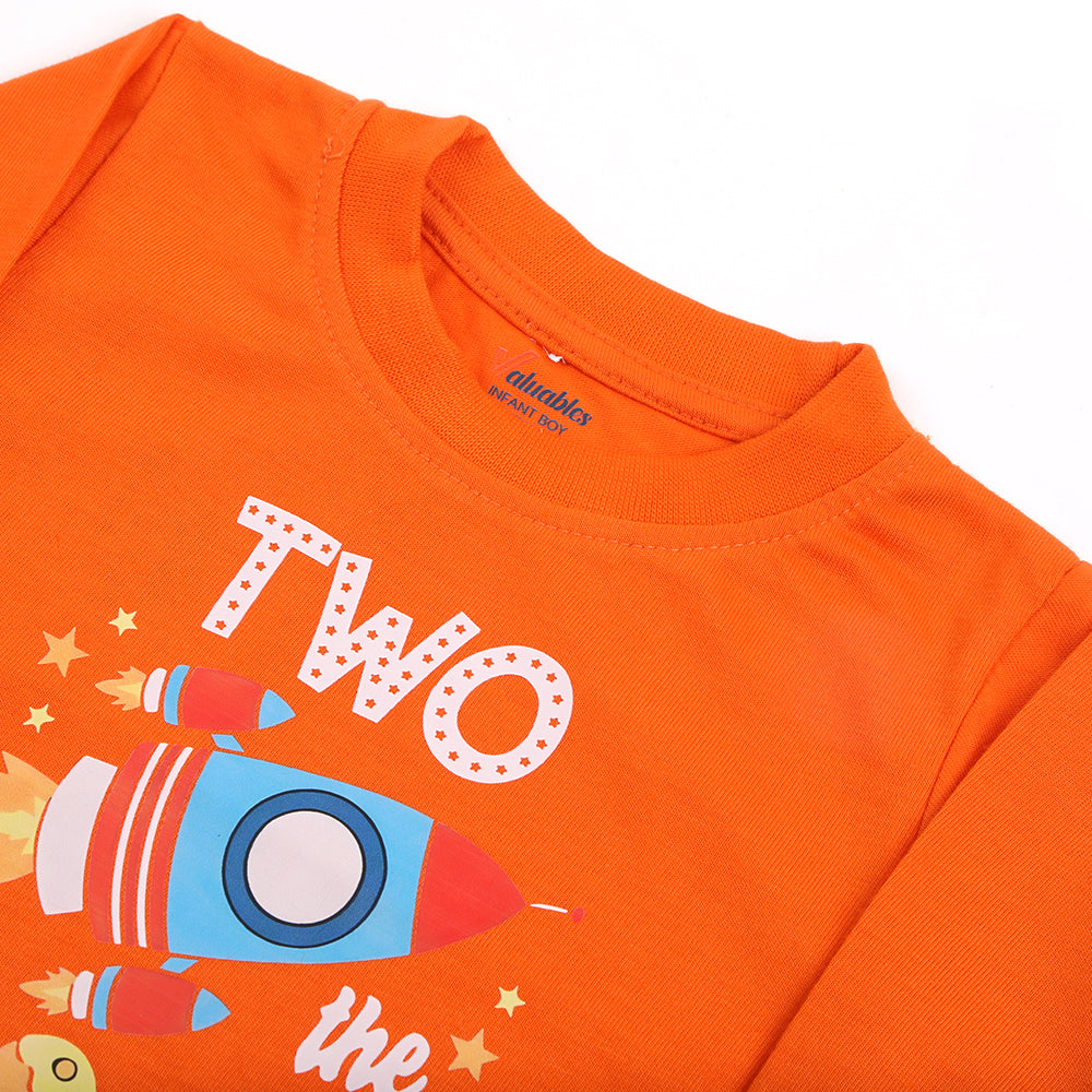 Newborn Boys Full Sleeves T-Shirt - Orange, Newborn Boys Shirts & T-Shirts, Chase Value, Chase Value
