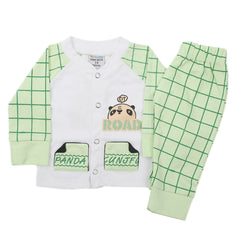 Newborn Boys Full Sleeves 2pcs Suit - Light Green