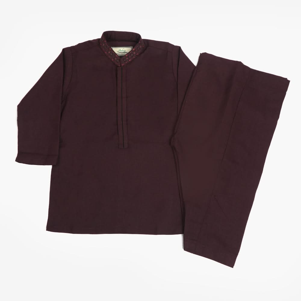 Boys Mashriq Embroidered Shalwar Suit - Maroon, Boys Shalwar Kameez, Chase Value, Chase Value