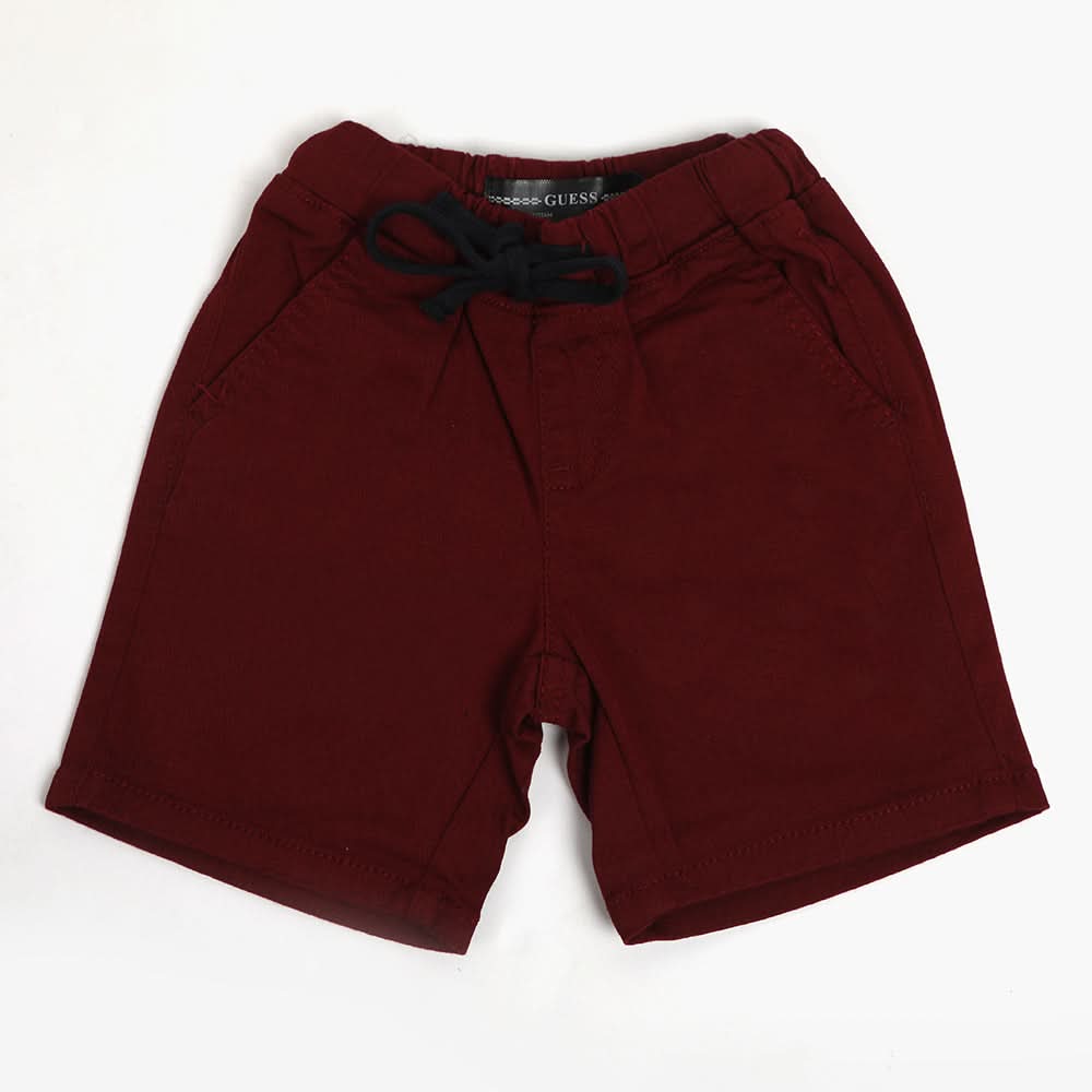 Boys Cotton Plain Short - Maroon, Boys Shorts, Chase Value, Chase Value