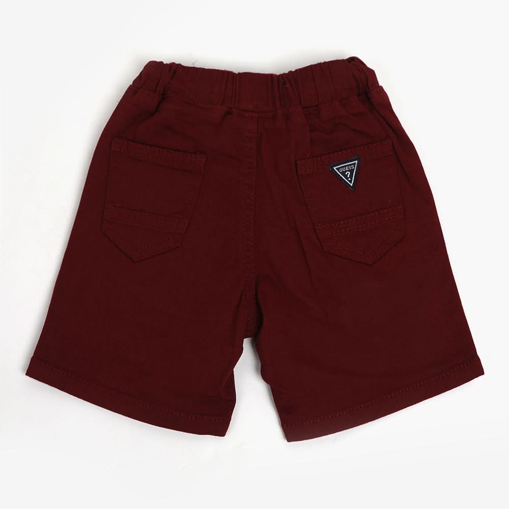 Boys Cotton Plain Short - Maroon, Boys Shorts, Chase Value, Chase Value