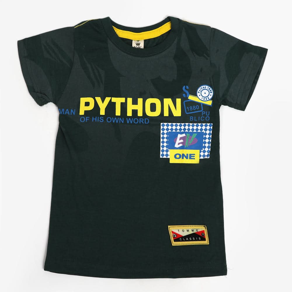 Boys Half Sleeves T-Shirt - Green, Boys T-Shirts, Chase Value, Chase Value