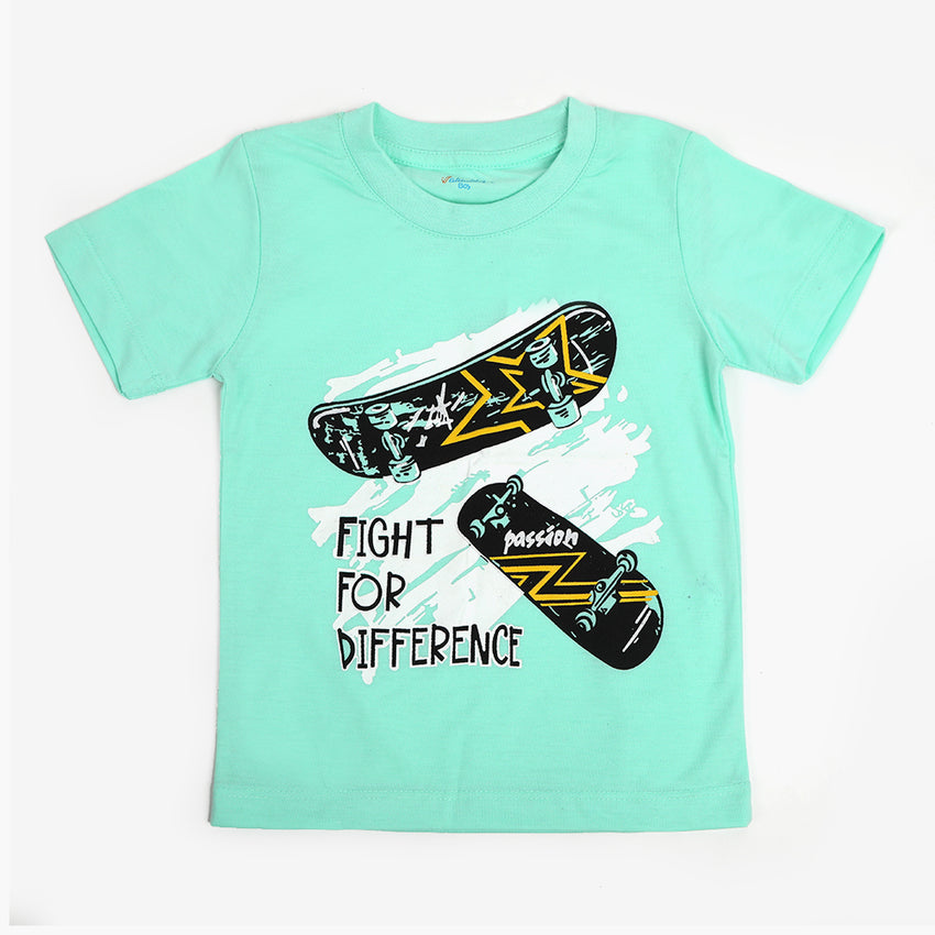 Boys Half Sleeves T-Shirt - Cyan