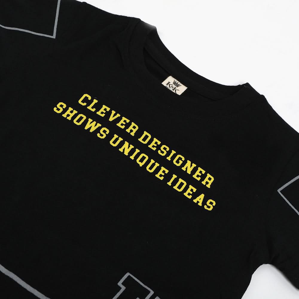 Boys Half Sleeves T-Shirt - Black, Boys T-Shirts, Chase Value, Chase Value