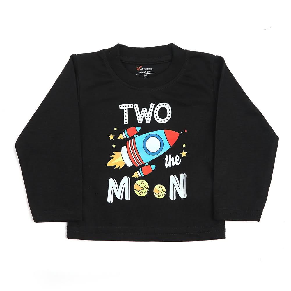 Newborn Boys Full Sleeves T-Shirt - Black, Newborn Boys Shirts & T-Shirts, Chase Value, Chase Value