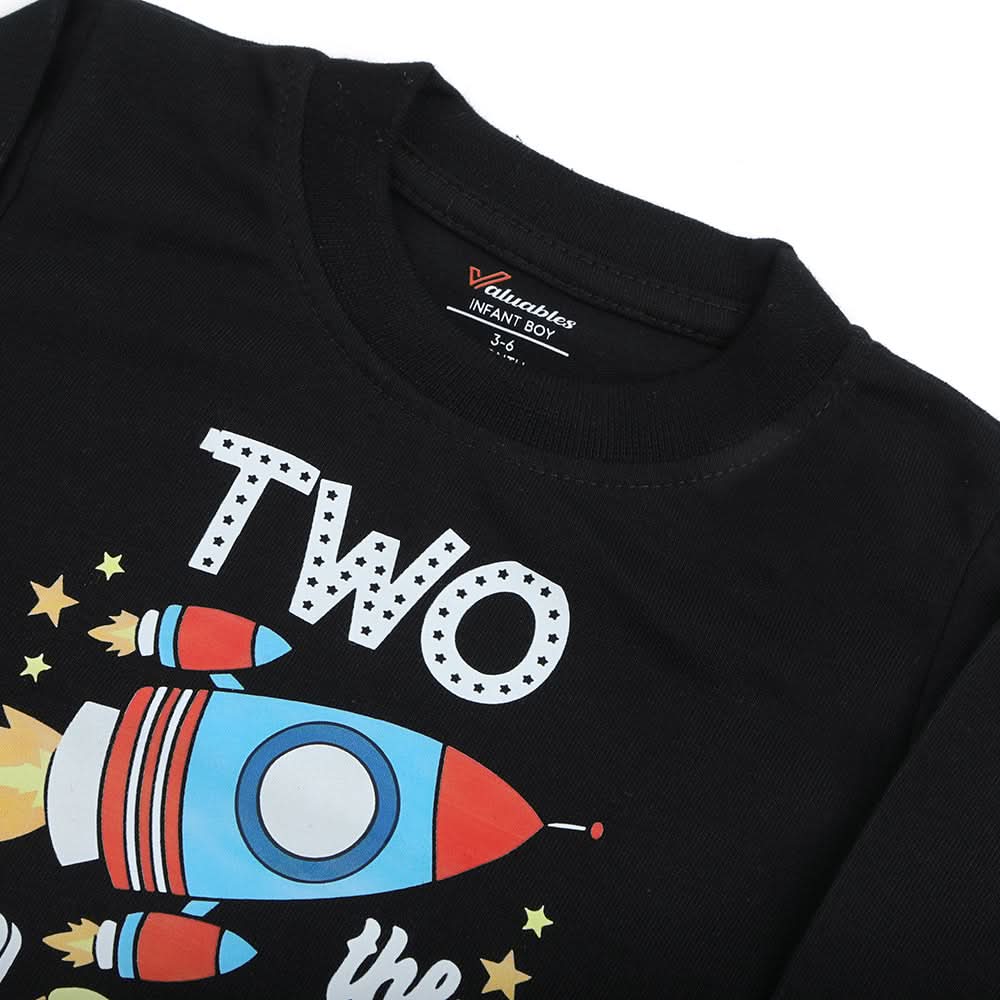 Newborn Boys Full Sleeves T-Shirt - Black, Newborn Boys Shirts & T-Shirts, Chase Value, Chase Value
