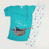 Girls Half Sleeves Suit - Sea Green, Girls Suits, Chase Value, Chase Value