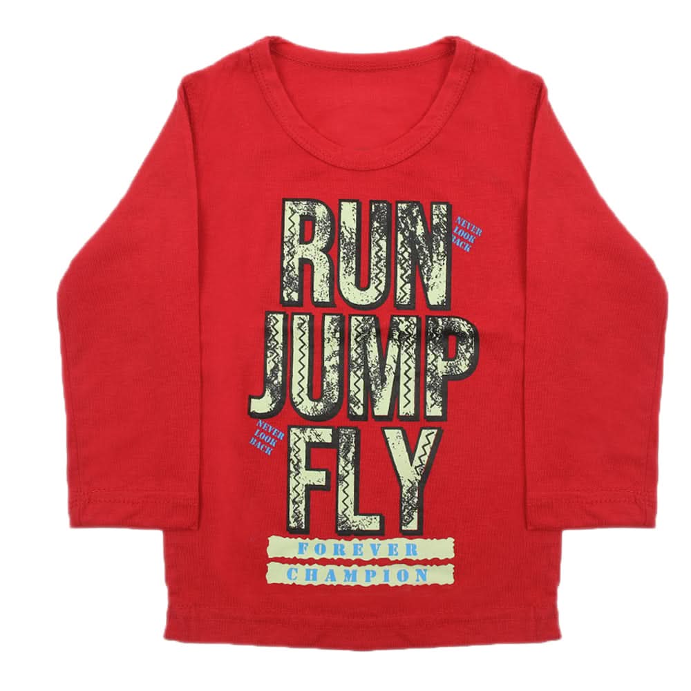 Boys Full Sleeves T-Shirt - Red, Boys T-Shirts, Chase Value, Chase Value