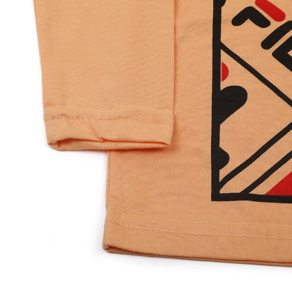 Boys Full Sleeves T-Shirt - Peach, Boys T-Shirts, Chase Value, Chase Value