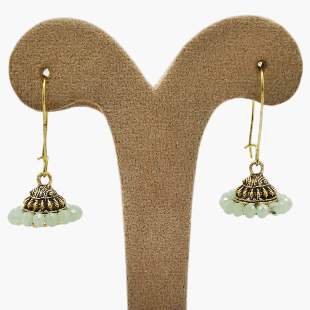 Women's Hoops Jhumki - Sea Green, Women Earrings & Tops, Chase Value, Chase Value