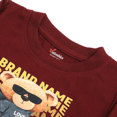 Newborn Boys Full Sleeves T-Shirt - Maroon