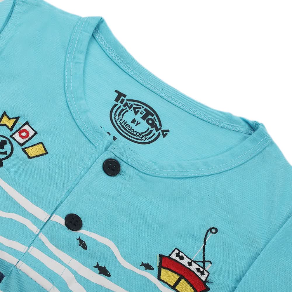 Boys Full Sleeves T-Shirt - Sky Blue, Boys T-Shirts, Chase Value, Chase Value