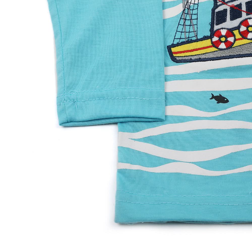 Boys Full Sleeves T-Shirt - Sky Blue, Boys T-Shirts, Chase Value, Chase Value