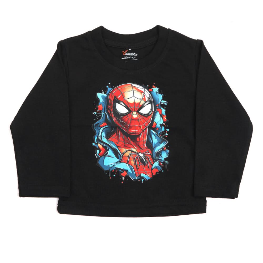 Newborn Boys Full Sleeves T-Shirt - Black, Newborn Boys Shirts & T-Shirts, Chase Value, Chase Value