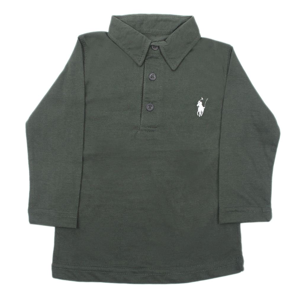 Boys Full Sleeves Polo T-Shirt - Dark Grey, Boys T-Shirts, Chase Value, Chase Value