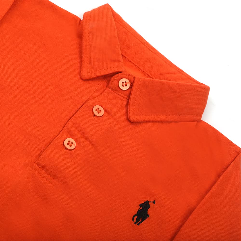Boys Full Sleeves Polo T-Shirt - Orange, Boys T-Shirts, Chase Value, Chase Value