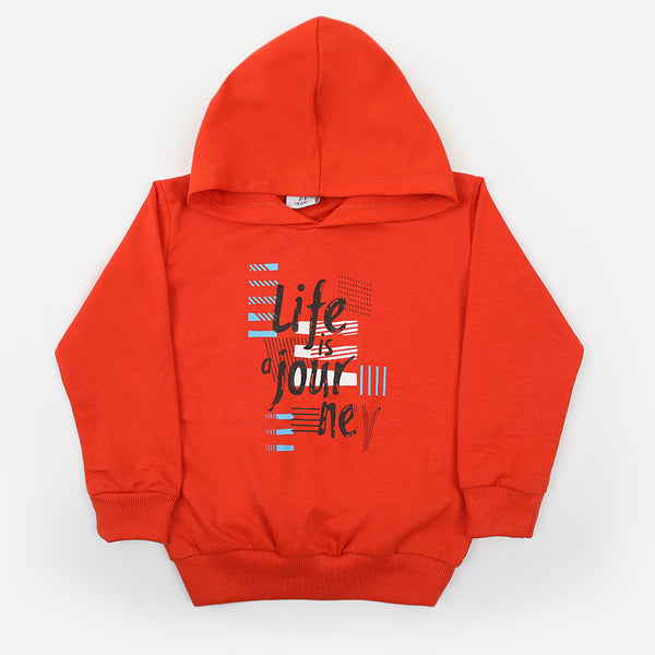 Boys Full Sleeves Hoodie T-Shirt - Orange