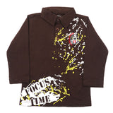 Boys Full Sleeves T-Shirt - Dark Brown, Boys T-Shirts, Chase Value, Chase Value