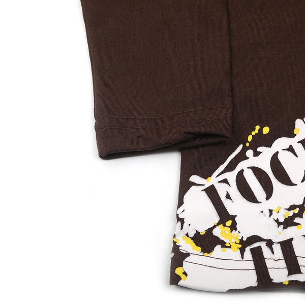 Boys Full Sleeves T-Shirt - Dark Brown