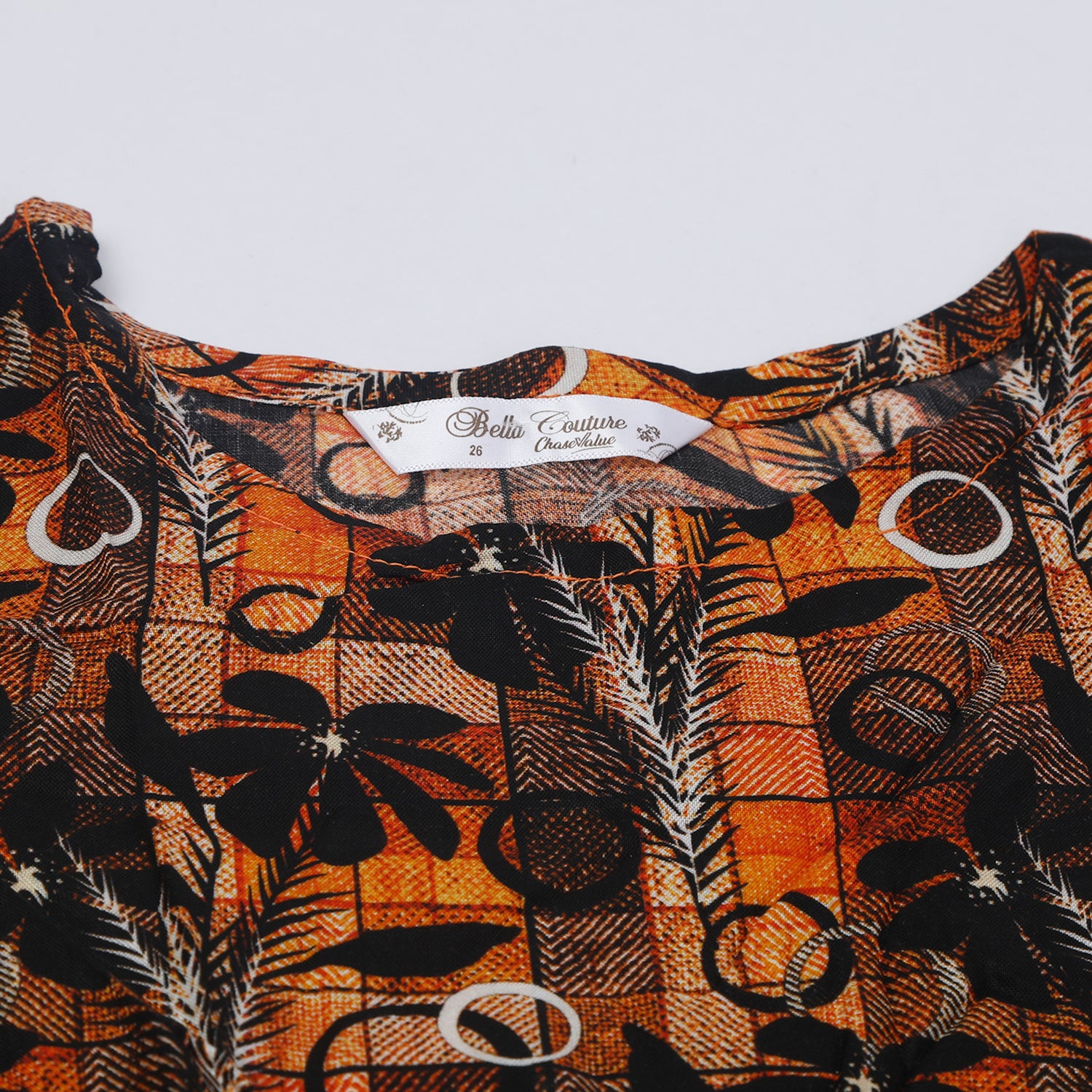 Girls Printed Shalwar Suit - Orange, Girls Shalwar Kameez, Chase Value, Chase Value