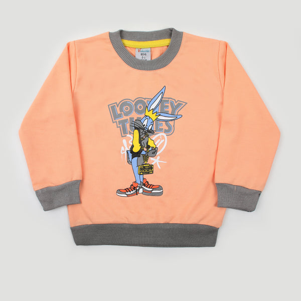 Boys Full Sleeves Sweat Shirt - Peach