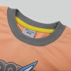 Boys Full Sleeves Sweat Shirt - Peach