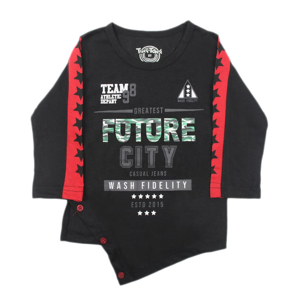 Boys Full Sleeves T-Shirt - Black, Boys T-Shirts, Chase Value, Chase Value