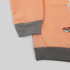 Boys Full Sleeves Sweat Shirt - Peach