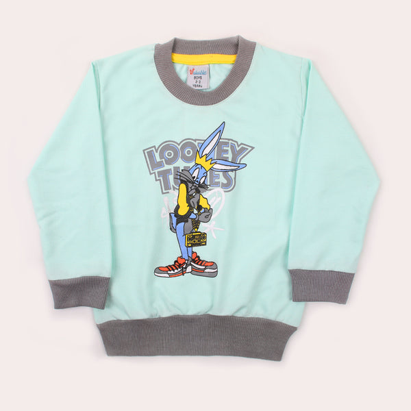 Boys Full Sleeves Sweat Shirt - Cyan