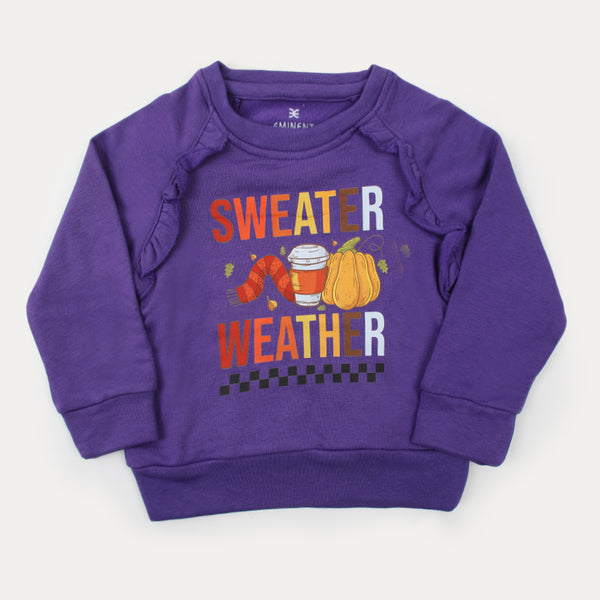 Eminent Girls Full Sleeves Sweat Shirt - Purple