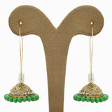 Women's Hoops Jhumki - Green, Women Earrings & Tops, Chase Value, Chase Value