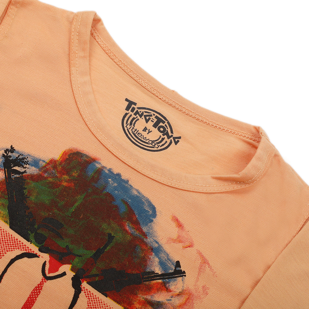Boys Full Sleeves T-Shirt - Peach, Boys T-Shirts, Chase Value, Chase Value