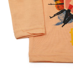 Boys Full Sleeves T-Shirt - Peach