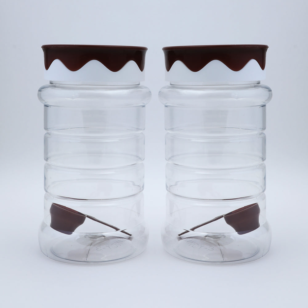 Safari Fancy Kitchen Jar Set 2Pcs 1050-ML, Storage Boxes, Safari, Chase Value
