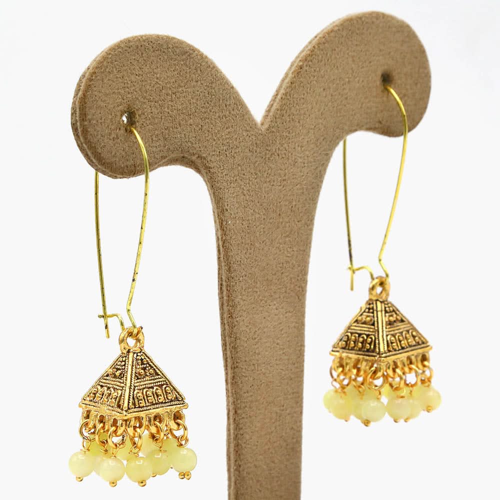 Women's Hoops Jhumki - Golden, Women Earrings & Tops, Chase Value, Chase Value