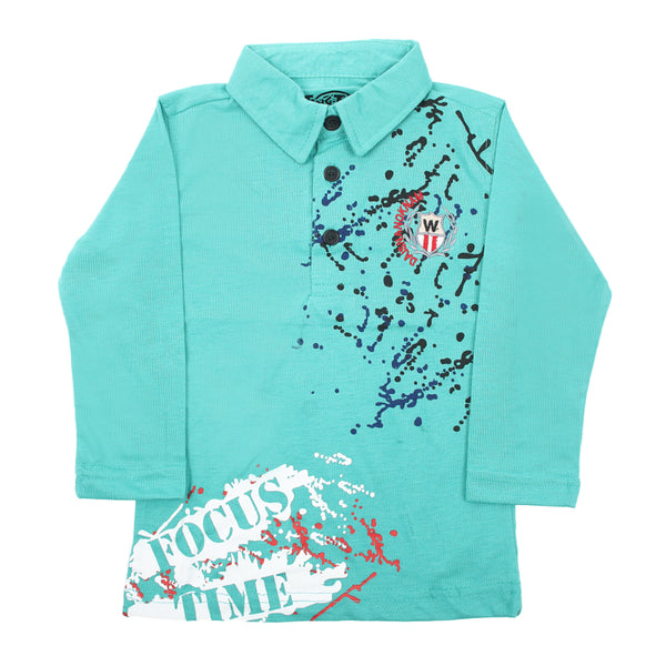 Boys Full Sleeves T-Shirt - Sea Green