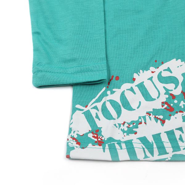 Boys Full Sleeves T-Shirt - Sea Green