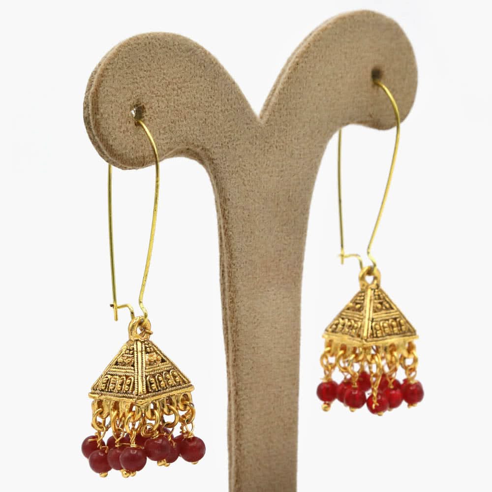Women's Hoops Jhumki - Golden, Women Earrings & Tops, Chase Value, Chase Value